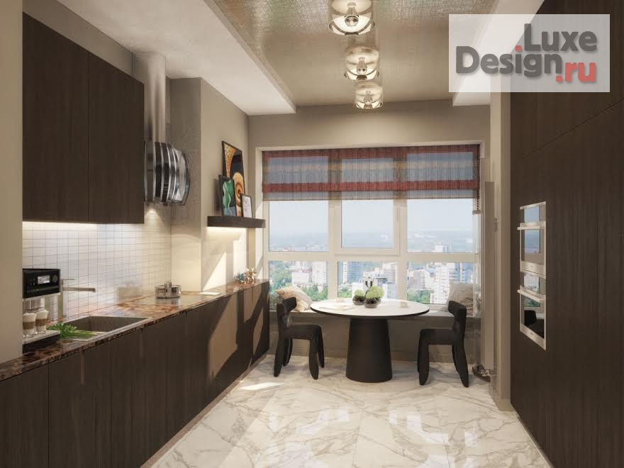 Дизайн интерьера трехкомнатной квартиры "Дизайн проект квартиры 150 м.кв в жилом комплексе АСТРА . в г.Пермь" (фото 7)