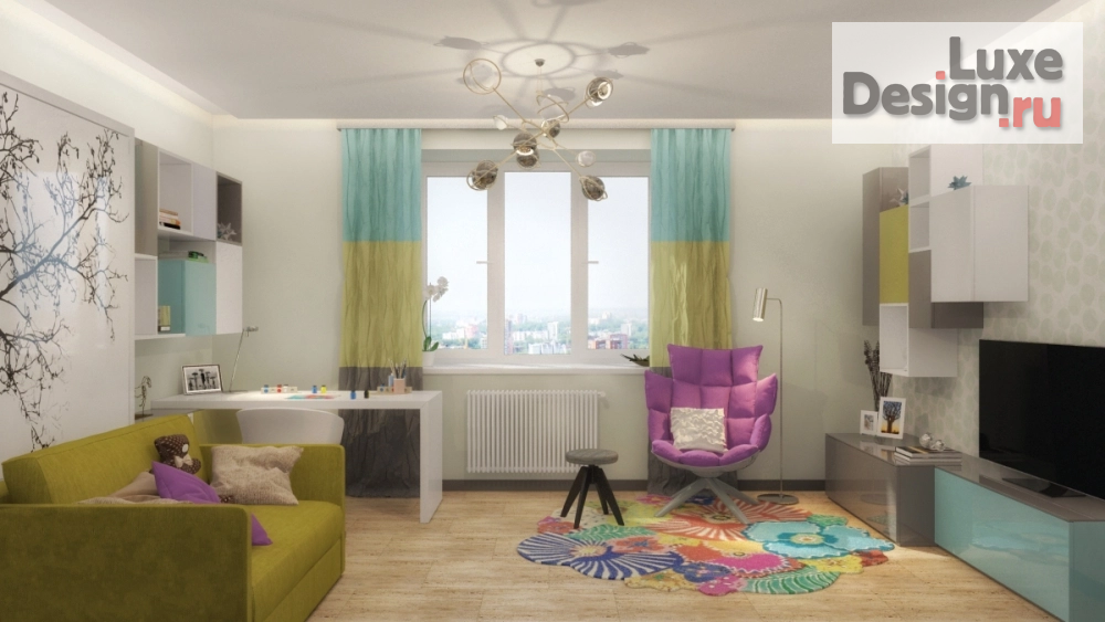 Дизайн интерьера трехкомнатной квартиры "Дизайн проект квартиры 100 м.кв. в г.Пермь" (фото 12)