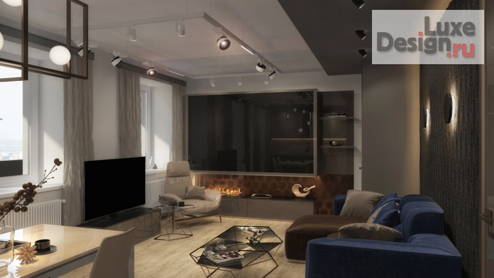 Дизайн интерьера трехкомнатной квартиры "Дизайн проект квартиры 100 м.кв. в г.Пермь" (фото 7)