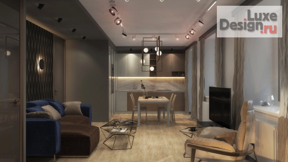 Дизайн интерьера трехкомнатной квартиры "Дизайн проект квартиры 100 м.кв. в г.Пермь" (фото 9)