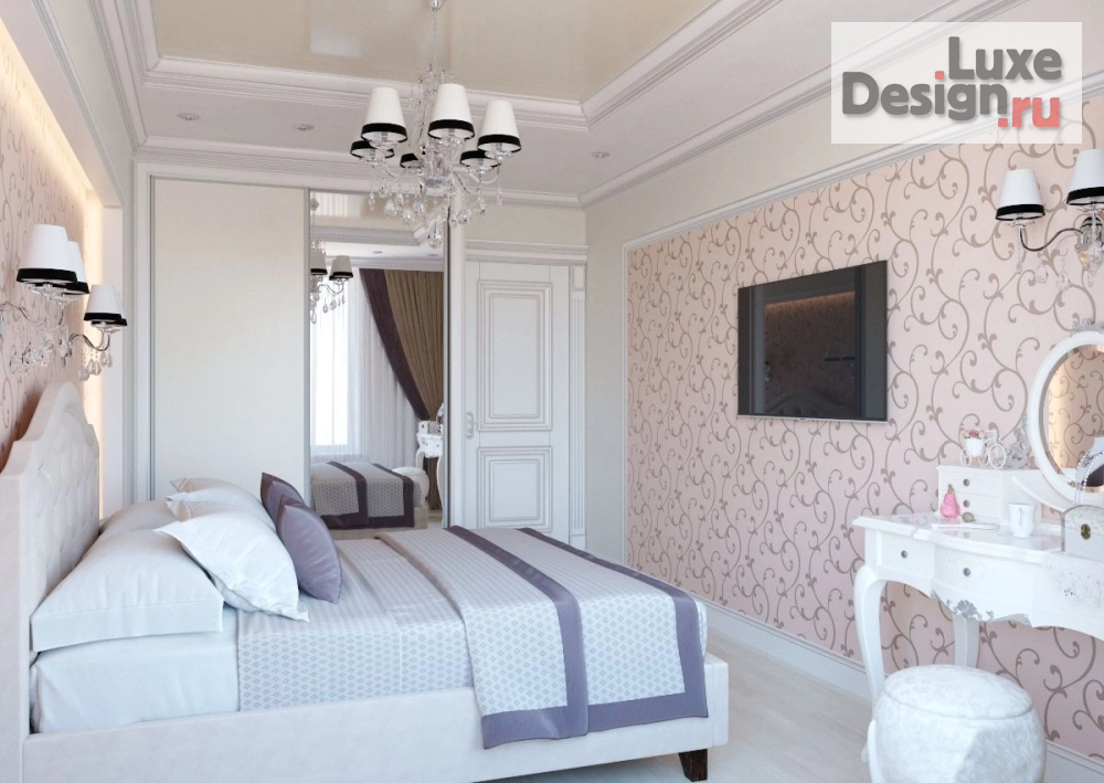 Дизайн интерьера трехкомнатной квартиры "дизайн спальни (ЖК "Новый центр")" (фото 2)