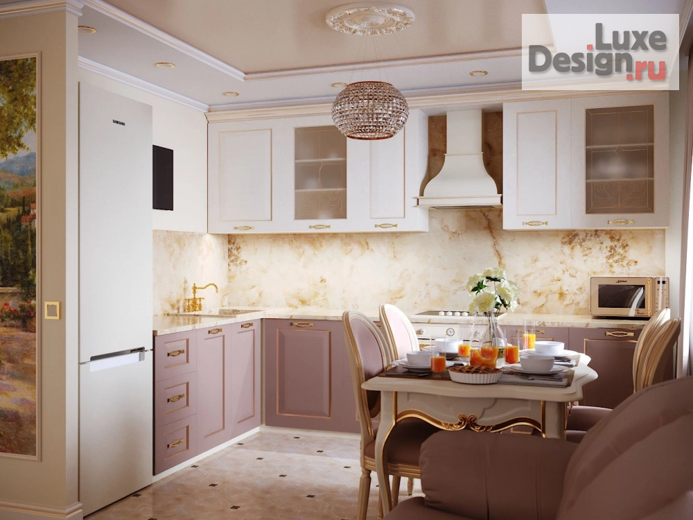 Дизайн интерьера трехкомнатной квартиры "Золото и карамель –в интерьере городской квартиры" (фото 1)