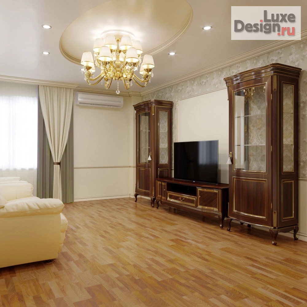 Дизайн интерьера двухкомнатной квартиры "классика в гостиной" (фото 2)