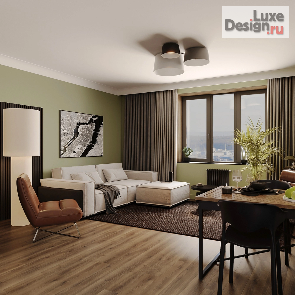 Дизайн интерьера столовой "Кухня-гостиная с элементами лофт" (фото 5)