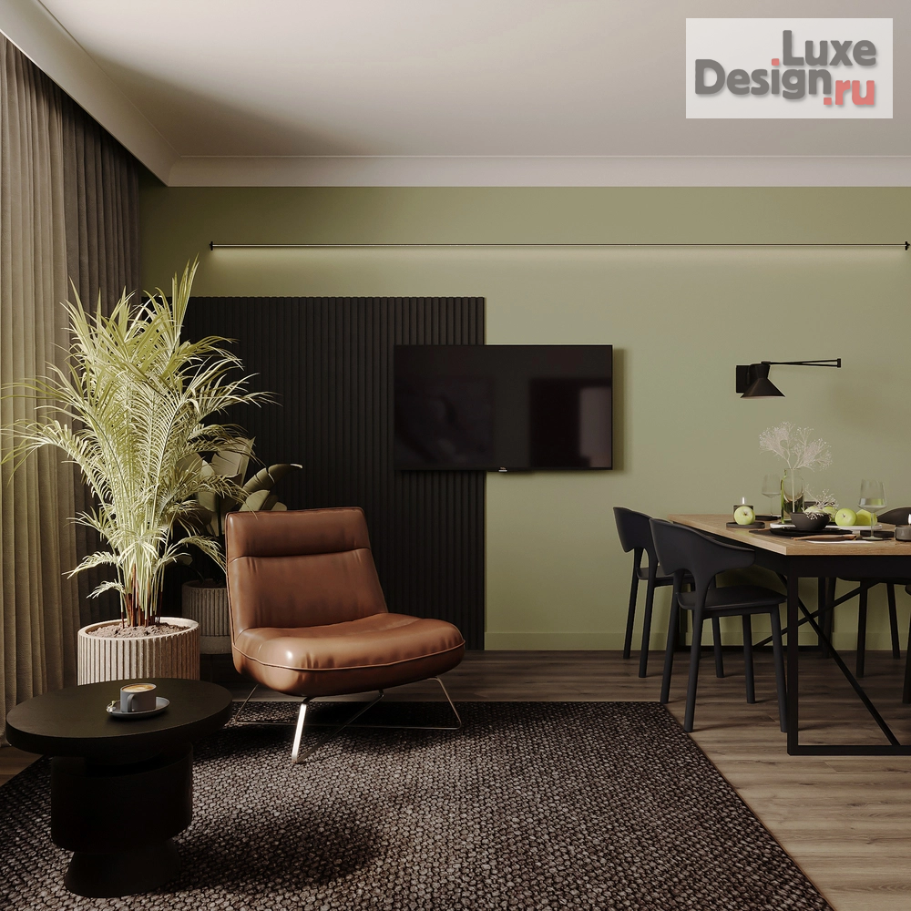 Дизайн интерьера столовой "Кухня-гостиная с элементами лофт" (фото 6)