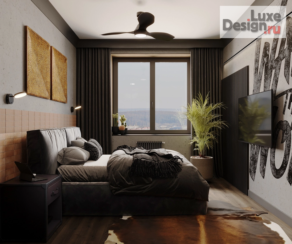 Дизайн интерьера спальни "Спальня для холостяка" (фото 2)