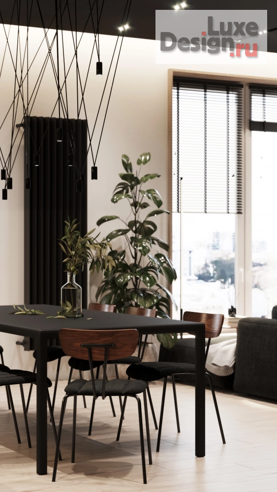 Дизайн интерьера квартиры "Кухня-гостиная в темных тонах" (фото 16)
