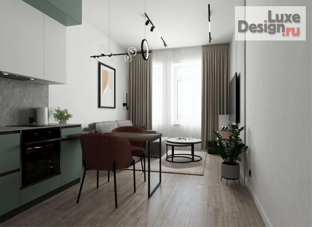 Дизайн интерьера двухкомнатной квартиры "Дизайн интерьера двухкомнатной квартиры для молодого человека в ЖК Space в Перми." (фото 5)