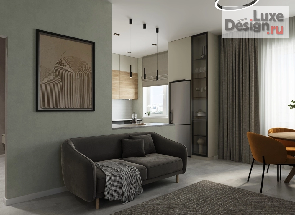 Дизайн интерьера трехкомнатной квартиры "Дизайн интерьера части трехкомнатной квартиры для семьи с ребенком, расположенной в ЖК «Кристалл» в Перми" (фото 3)