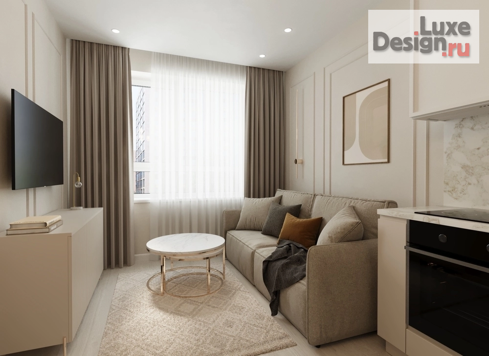 Дизайн интерьера двухкомнатной квартиры "Дизайн интерьера небольшой квартиры в ЖК iLove" (фото 3)