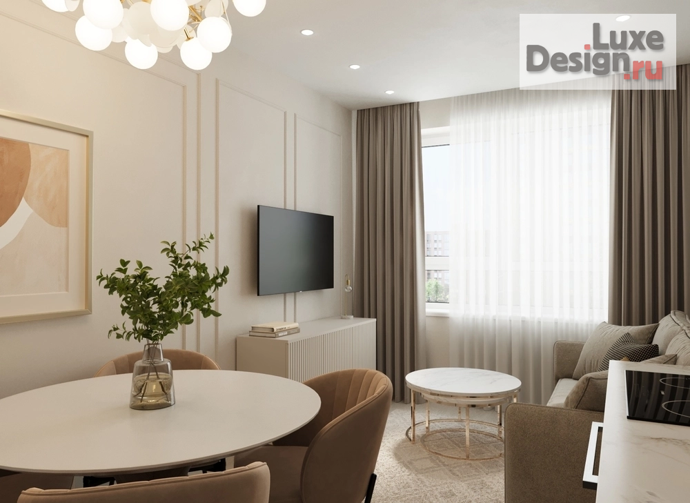 Дизайн интерьера двухкомнатной квартиры "Дизайн интерьера небольшой квартиры в ЖК iLove" (фото 1)