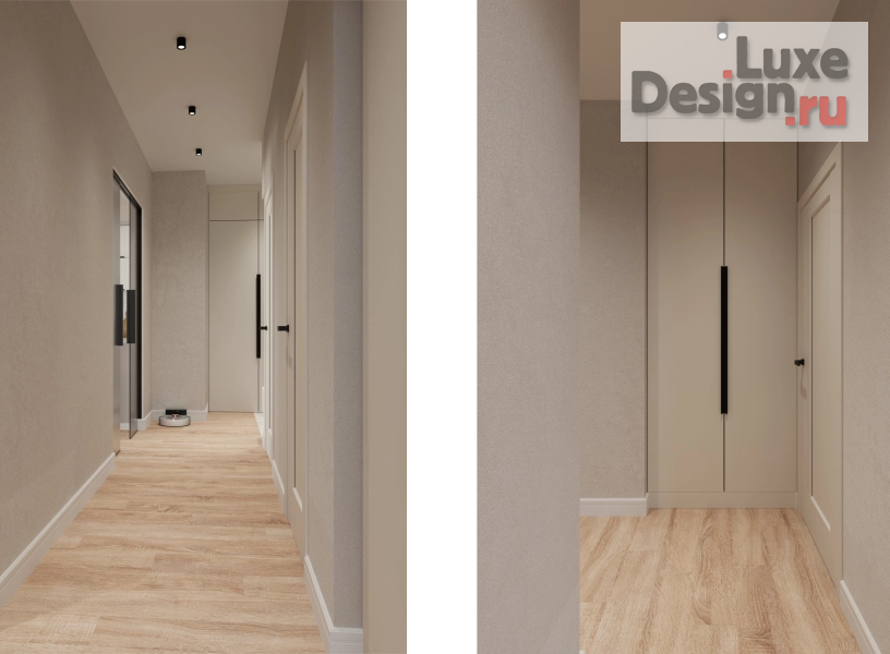 Дизайн интерьера трехкомнатной квартиры "Дизайн интерьера трёхкомнатной квартиры для семейной пары с ребенком в Перми в жилом комплексе «Цветы Прикамья»" (фото 14)