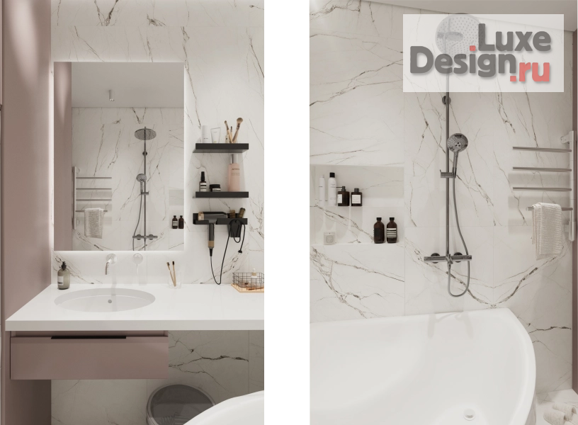 Дизайн интерьера трехкомнатной квартиры "Дизайн интерьера трёхкомнатной квартиры для семейной пары с ребенком в Перми в жилом комплексе «Цветы Прикамья»" (фото 16)