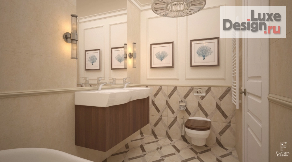 Дизайн интерьера четырехкомнатной квартиры "квартира в стиле "Американская классика"" (фото 5)