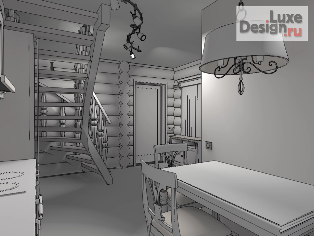 Дизайн интерьера кухни "Дачный домик" (фото 3)