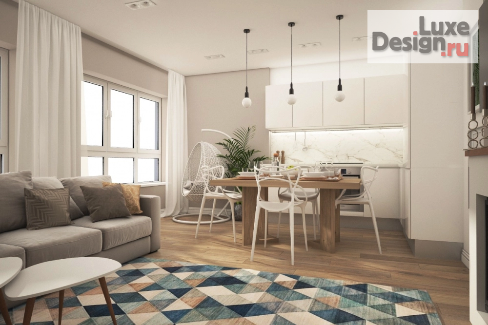 Дизайн интерьера трехкомнатной квартиры "Квартира в скандинавском стиле " (фото 5)