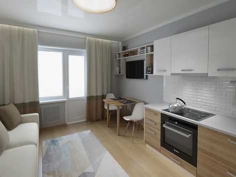 Дизайн интерьера квартиры-студии в Перми "Проект квартиры-студии 18 кв.м."